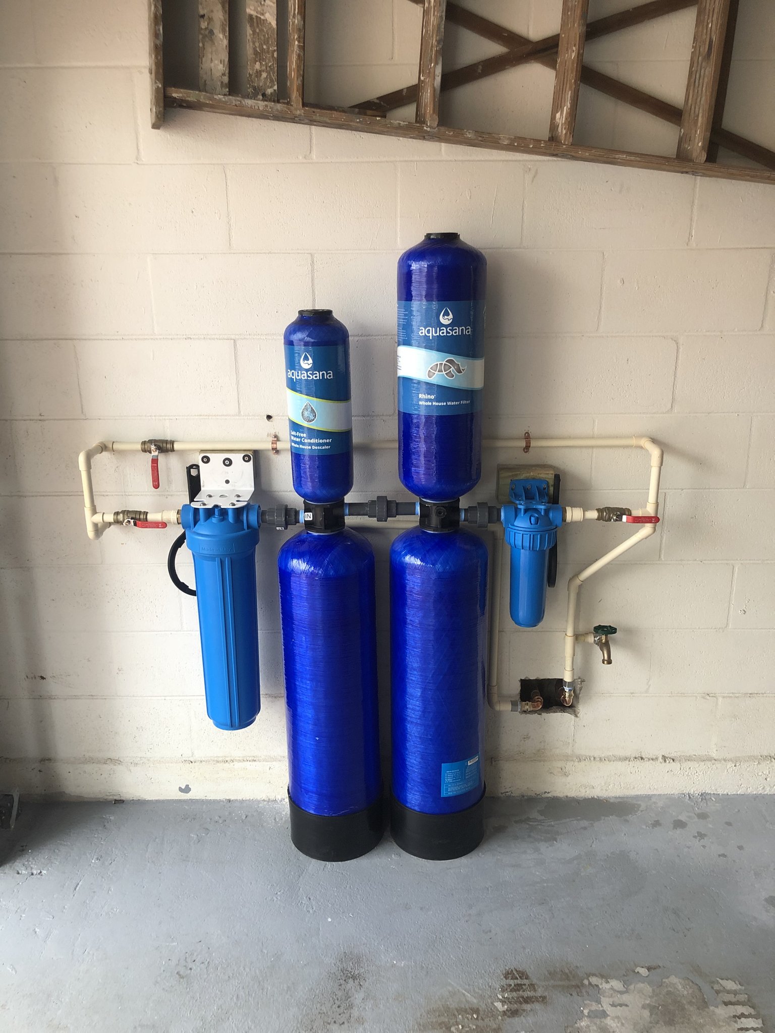Aquasana whole-house filtration system installed.